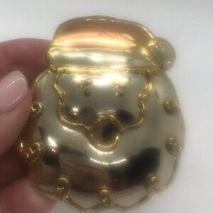 VINTAGE SANTA CLAUS  Mixed Metal‎ Brooch Pendant